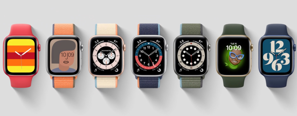 Vista de los 6 diseños de Apple Watch
