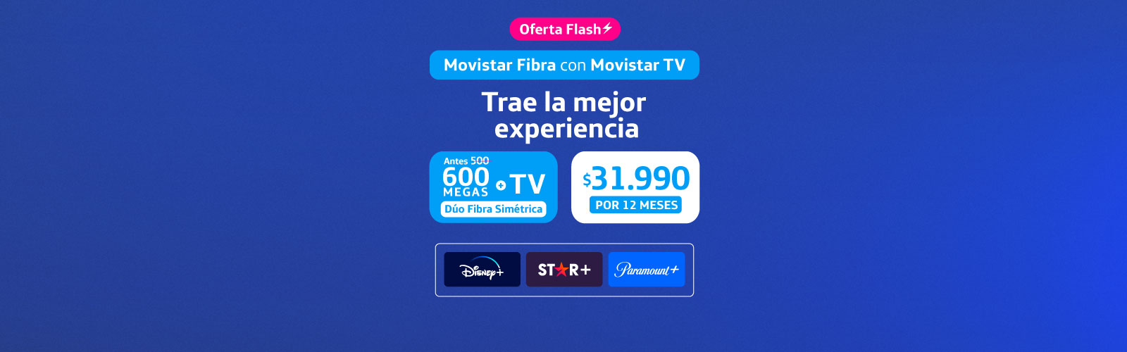 Dúo 600 MB con Movistar TV Oferta Flash