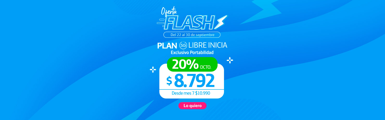 Oferta flash Plan Libre Inicia