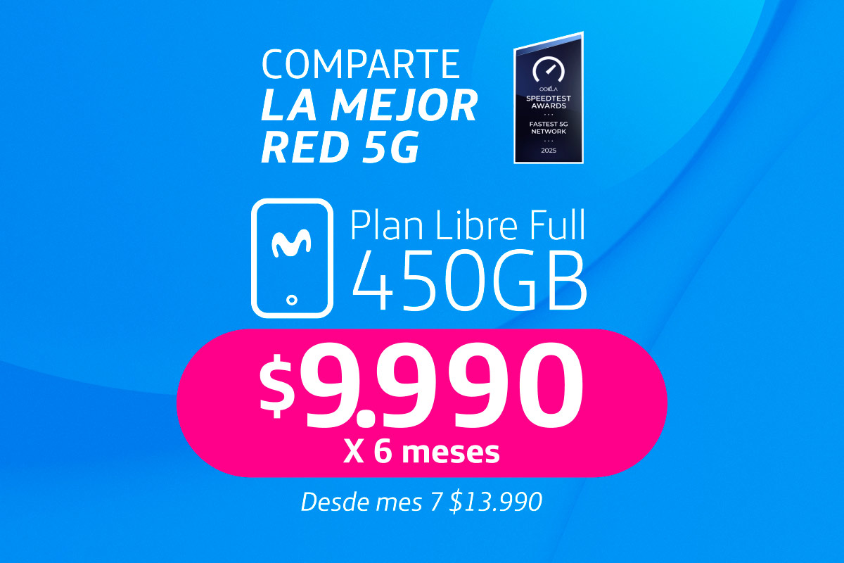 Comparte la mejor red, Plan Libre Full 450GB