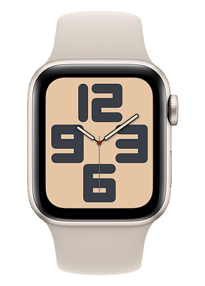 Apple Watch SE (GPS) - Caja de aluminio en blanco estrella de 40 mm - Correa deportiva blanco estrella - Talla S/M