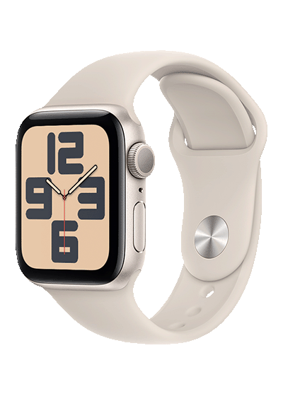 Apple Watch SE (GPS) - Caja de aluminio blanco estrella de 40 mm - Correa deportiva blanco estrella - Talla S/M