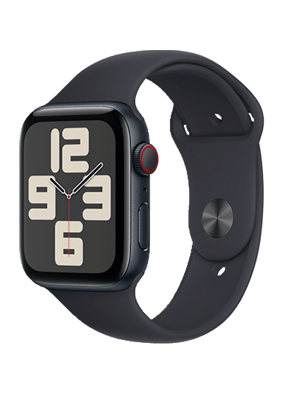 Apple Watch SE (GPS + Cellular) - Caja de aluminio medianoche de 44 mm - Correa deportiva medianoche - Talla M/L
