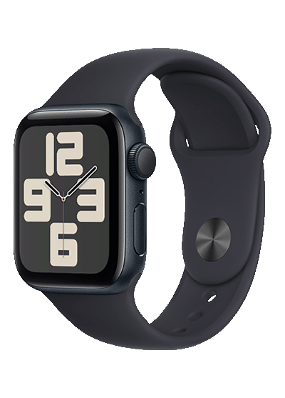 Apple Watch SE (GPS) - Caja de aluminio Medianoche de 44 mm - Correa deportiva Medianoche - Talla M/L