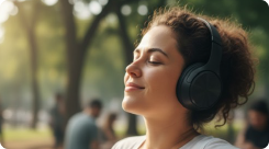 Imagen de mujer con mascota perro.